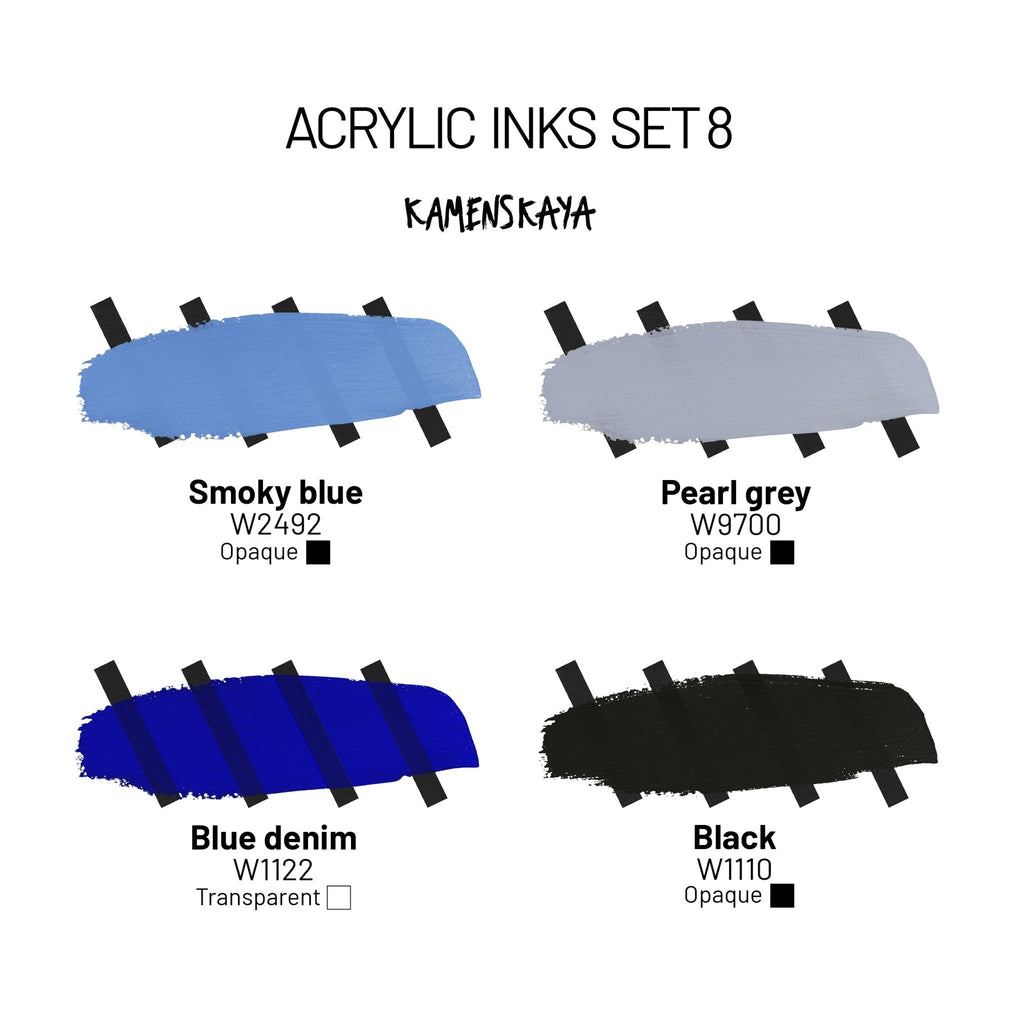 Acrylic Ink Set – Urban Indigo (4 Pack) – KAMENSKAYA
