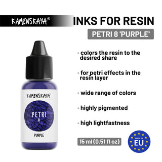 Alcohol Ink for Resin - Petri 8 'Purple' - Alcohol Inks for Petri Art - KAMENSKAYA