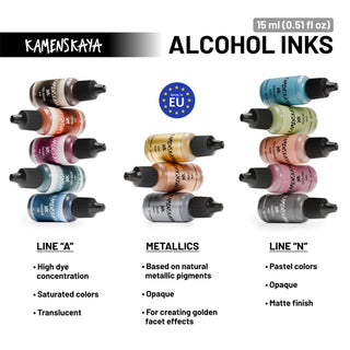 Alcohol Ink Set – Urban Monochrome (4 Pack) - Alcohol Ink, 'A' Line - KAMENSKAYA