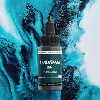 Delaminating Alcohol Ink P - 102 'Sea wave' - Alcohol Ink, Delaminating Collection - KAMENSKAYA
