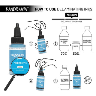 Delaminating Alcohol Ink P - 104 'Maldives' - Alcohol Ink, Delaminating Collection - KAMENSKAYA