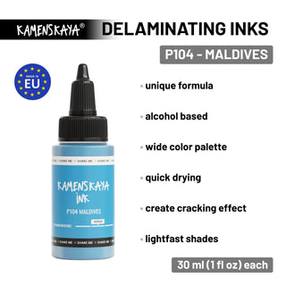 Delaminating Alcohol Ink P - 104 'Maldives' - Alcohol Ink, Delaminating Collection - KAMENSKAYA