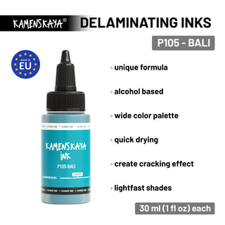 Delaminating Alcohol Ink P - 105 'Bali' - Alcohol Ink, Delaminating Collection - KAMENSKAYA