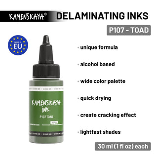 Delaminating Alcohol Ink P - 107 'Toad' - Alcohol Ink, Delaminating Collection - KAMENSKAYA
