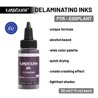 Delaminating Alcohol Ink P - 115 'Eggplant' - Alcohol Ink, Delaminating Collection - KAMENSKAYA