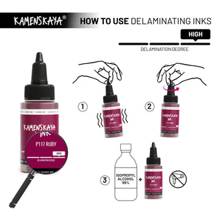 Delaminating Alcohol Ink P - 117 'Ruby' - Alcohol Ink, Delaminating Collection - KAMENSKAYA
