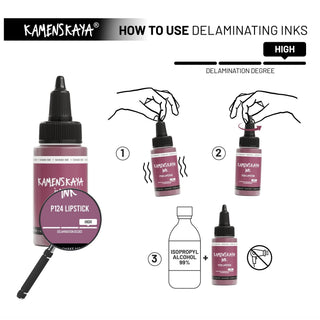 Delaminating Alcohol Ink P - 124 'Lipstick' - Alcohol Ink, Delaminating Collection - KAMENSKAYA
