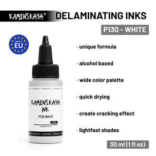 Delaminating Alcohol Ink P - 130 'White' - Alcohol Ink, Delaminating Collection - KAMENSKAYA