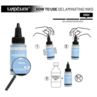 Delaminating Alcohol Ink P - 138 'Ice' - Alcohol Ink, Delaminating Collection - KAMENSKAYA