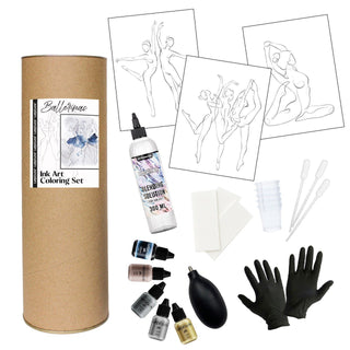 Ink Art Coloring Set 'Ballerinas' - Alcohol Ink Set - KAMENSKAYA