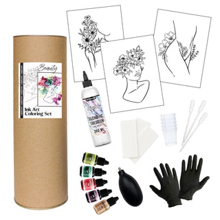 Ink Art Coloring Set 'Beauty' - Alcohol Ink Set - KAMENSKAYA