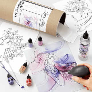 Ink Art Coloring Set 'Love Story' - Alcohol Ink Set - KAMENSKAYA