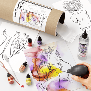 Ink Art Coloring Set 'Passion' - Alcohol Ink Set - KAMENSKAYA