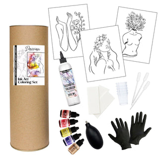 Ink Art Coloring Set 'Passion' - Alcohol Ink Set - KAMENSKAYA