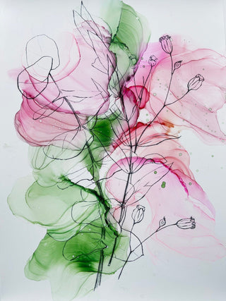 Ink Art Coloring Set 'Summer Flowers' - Alcohol Ink Set - KAMENSKAYA