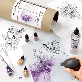 Ink Art Coloring Set 'Tenderness' - Alcohol Ink Set - KAMENSKAYA