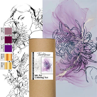 Ink Art Coloring Set 'Tenderness' - Alcohol Ink Set - KAMENSKAYA