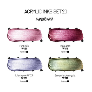 Metallic Acrylic Ink Set – Iridescent Blooms (4 Pack) - Metallic Acrylic Inks - KAMENSKAYA