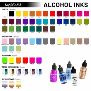 Neon Alcohol Ink F - 16 "Magic Bloom" - Alcohol Ink, Neon Collection - KAMENSKAYA