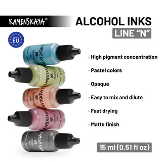 Pastel Alcohol Ink N - 005 'Grey fog' - Alcohol Ink, Pastel Collection - KAMENSKAYA