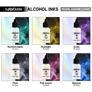 Pearl Alcohol Ink Set - Alcohol Ink, Nacre - Chameleons Collection - KAMENSKAYA