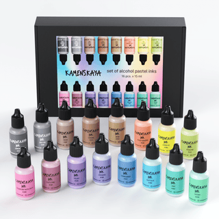 Set of 16 'nude' alcohol inks -Alcohol Ink, Pastel Collection- KAMENSKAYA