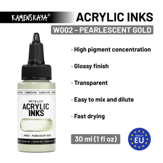 W002 Pearlescent gold - Acrylic Ink - KAMENSKAYA