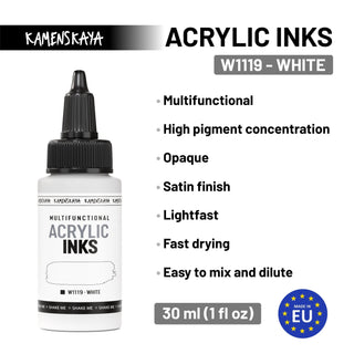 W1119 White - Acrylic Ink - KAMENSKAYA