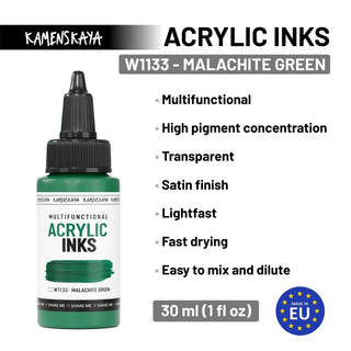 W1133 Malachite green - Acrylic Ink - KAMENSKAYA