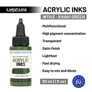 W1143 Khaki green - Acrylic Ink - KAMENSKAYA