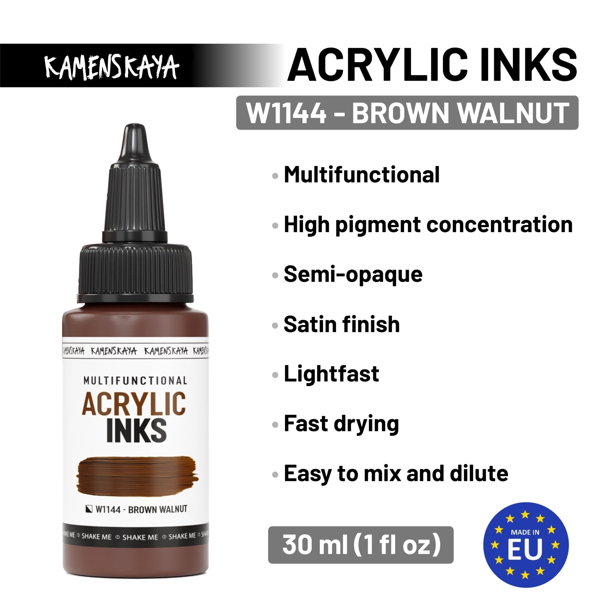 W1144 Brown walnut – KAMENSKAYA - Main Image