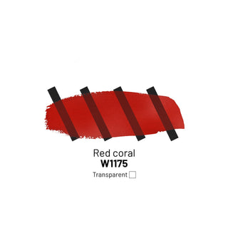 W1175 Red coral - Acrylic Ink - KAMENSKAYA