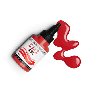 W1175 Red coral - Acrylic Ink - KAMENSKAYA