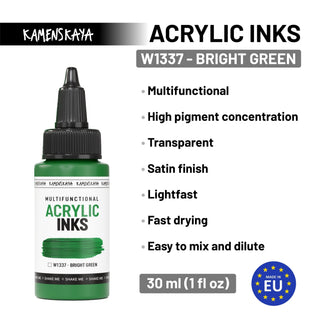 W1337 Bright green - Acrylic Ink - KAMENSKAYA