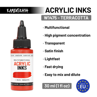 W1475 Terracotta - Acrylic Ink - KAMENSKAYA