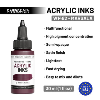 W1482 Marsala - Acrylic Ink - KAMENSKAYA
