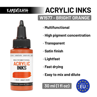W1577 Bright orange - Acrylic Ink - KAMENSKAYA