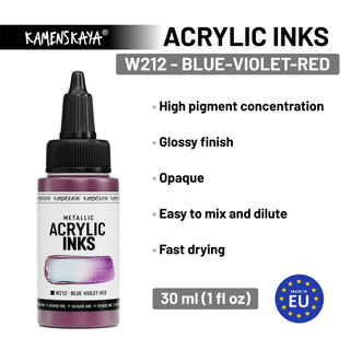 W212 Blue - violet - red - Acrylic Ink - KAMENSKAYA
