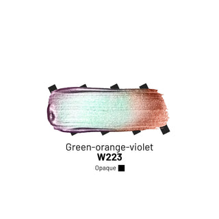 W223 Green - orange - violet - Acrylic Ink - KAMENSKAYA