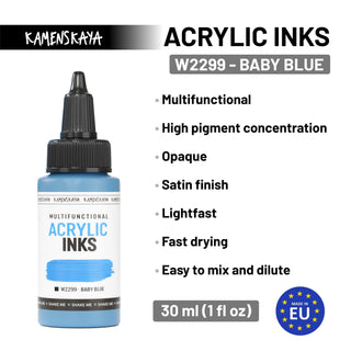 W2299 Baby blue - Acrylic Ink - KAMENSKAYA
