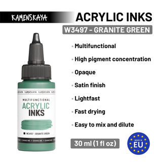 W3497 Granite green - Acrylic Ink - KAMENSKAYA