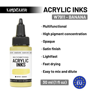 W7911 Banana - Acrylic Ink - KAMENSKAYA